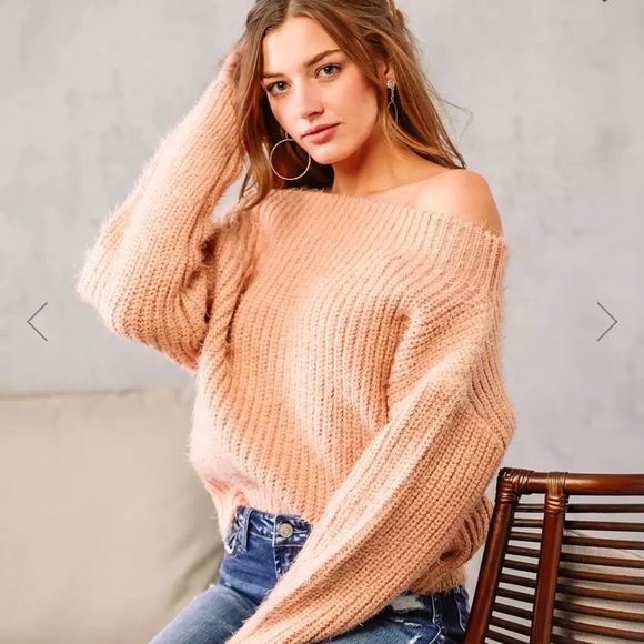willow & root Sweaters - Willow & Root Off The Shoulder Sweater